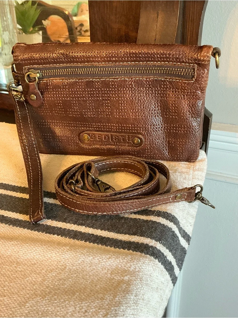 Bed Stu Bayshore Cadence Wallet Wristlet Clutch Bag Teak Rustic Rustic $179